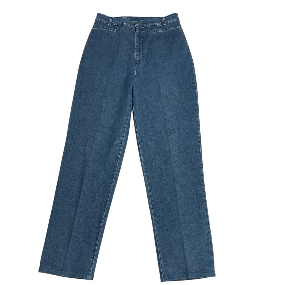Vintage JW Collection Bareback High Waisted Straight Leg Solid Jeans‎ Blue Sz 12